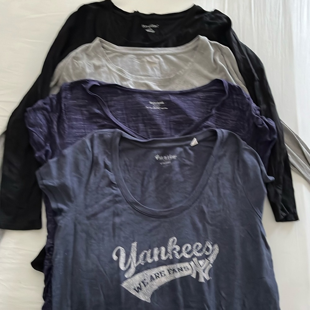 Multiple xl maternity shirts NY Yankees, motherhood maternity
